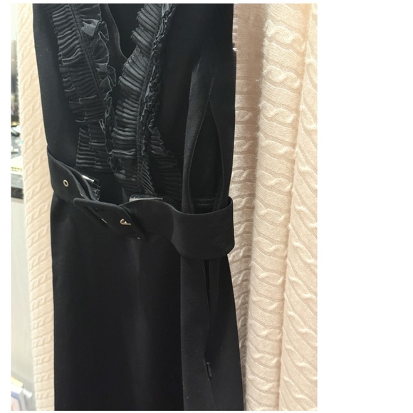 Sandro Paris Mini Dress w/Belt Black Ruffle  (Size 1 / US 0-2) - Picture 5 of 11